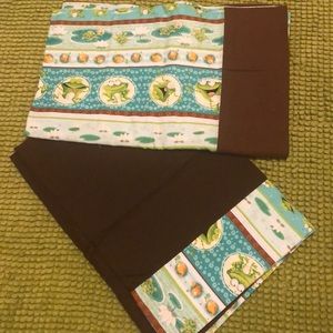 Newly sewn matching pillowcases.